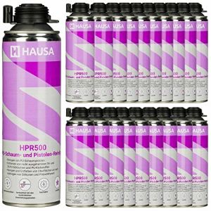HAUSA Nettoyant pour Mousse PU et Pistolet pour mousse expansive HPR500 Détergent Dégraissage de Surfaces Métalliques Utilisation Professionnelle Nettoyage Laveur de Pistolets 20 x 500 ml (hausa.gmbh, neuf)