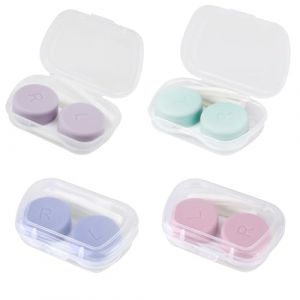 REBECCAGIBSON 4 &Eacute;tui pour lentilles de Contact,Support Portable pour lentilles de Contact，Les Voyages，ES Yeux Gauche et Droit - avec bo&icirc;te de Rangement, Vert, Bleu, Violet, Rose (Rebecca Mccloy AYTON, neuf)