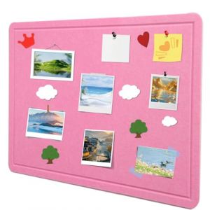 Grande plaque en li&egrave;ge de 60 x 40 cm - Tableau d'affichage d&eacute;coratif en li&egrave;ge en feutre - 0,9 cm d'&eacute;paisseur - Tableau photo pliable avec ruban adh&eacute;sif autocollant - Tableau de vision en feutre (yjspbsm-shop, neuf)