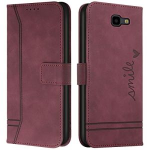 Cqkob Coque pour Samsung Galaxy A3 2017/A320 Housse Etui Portefeuille Cuir Multifonction Fermeture Magn&eacute;tique &agrave; Clapet Anti-Bourgogne (BiBoDan, neuf)