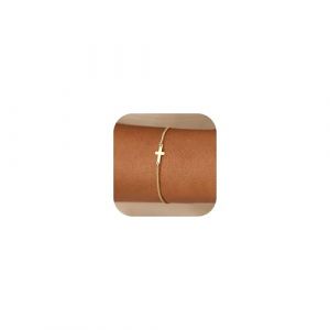 Dochais Bracelet Femme Or/Argent, Bracelets en Or Plaqu&eacute; 14K, R&eacute;glable Cha&icirc;ne Dor&eacute; Croix pour Filles Femmes (Dochais, neuf)