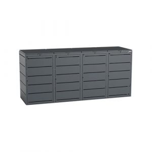 BIO Stefan® Dagobert Box pour poubelles Set de 4 pièces 240L | Acier galvanisé | Habillage Robuste pour poubelles | Box à déchets, abri à déchets | utilisable comme boîte à Paquets (Bizibits sales GmbH, neuf)