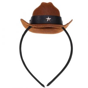 Ipetboom Serrage-T&ecirc;te Mini Chapeau Haut-de-Forme Marron 135 CM sur Serrage-T&ecirc;te Plastique Bandeau Accessoire de F&ecirc;te Polyvalent pour Anniversaire Carnaval et Mariage Vintage (hikarish, neuf)