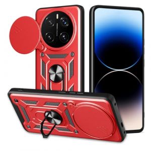 UPLAI Coque pour Honor Magic 7 Pro (Magic7 Pro), Tr&egrave;s Mince Antichoc Armure Silicone Housse avec Glisser Cam&eacute;ra Cover et Magn&eacute;tique Anneau Support, PC+TPU Durable &Eacute;tui.Rouge (UPINLY, neuf)