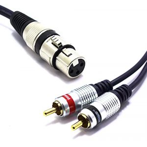 VITALCO Câble XLR Femelle vers 2X RCA 3m Adaptateur Prise 3 Broches Connecteur XLR vers 2 RCA mâle Audio Câble de Connexion Microphone (pckliper, neuf)