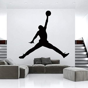 Jordan Basket-Ball Vinyle Autocollant Mural Pour Chambre D'Enfants et Gym - Décor Mural Papier Peint - Accessoires Décoration - Wallsticker 56 * 59CM (qiqihaerqianshuangshangmaoyouxiangongsi, neuf)