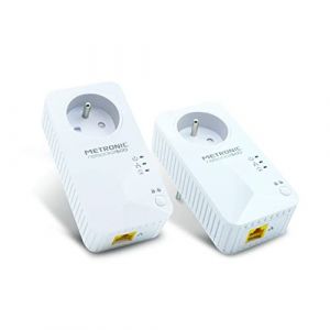 Metronic 495467 Prise CPL netsocket Duo 600 MB/s avec 1 + 1 Port Fast Ethernet 100 MB/s et 1 + 1 Prise gigogne (METRONIC STORE, neuf)