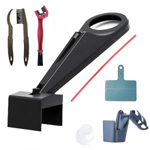 Brosse Chaine Moto Kit, HOVCEH 6 Pièces Nettoyeur Chaine Velo, Kit de Brosse à Bicyclette et Applicateur D'huile de Chaîne, Outils de Nettoyage Chaînes Vélo Outils D'entretien Pour motos, VTT (FMKJEU, neuf)