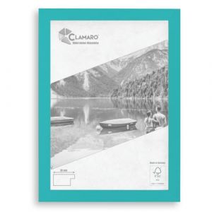 Clamaro COLLAGE Cadre Photo 21x27 | Turquoise pastel | Cadre en MDF avec verre acrylique incassable, panneau arri&egrave;re et crochets en m&eacute;tal (profil de cadre largeur 30 mm) (Clamaro, neuf)