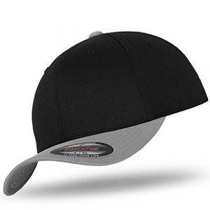 Flexfit Original Casquette Baseball Casquette de Baseball Cap Wooly Peign&eacute; Im Bundle avec UD T&ecirc;te de Mort Bandana dans Beaucoup de Couleurs - Noir/argent&eacute;, S/M (55-58 cm) (urbandreamz, neuf)
