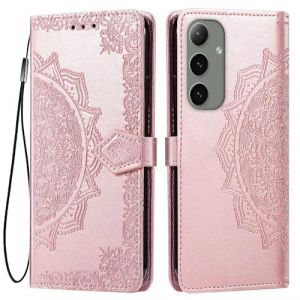 HONLEN Coque pour Samsung Galaxy S24+ / Samsung Galaxy S24 Plus Etui, (6.7" inches) Premium PU Cuir Portefeuille Magnétique Flip Case, 3 Porte-Cartes en Béquille Cover Or Rose (HONLEN, neuf)