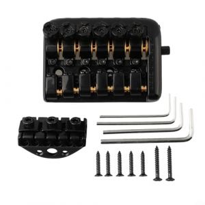 Cordier de chevalet fixe à 6 cordes pour guitare électrique sans tête avec écrou de suspension et ensemble complet de vis de montage et clés d'accordage (A) (sweetjing, neuf)