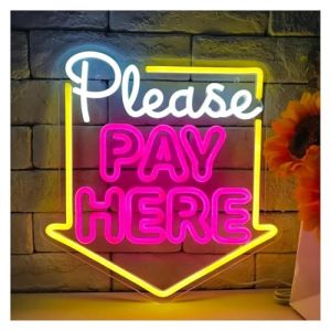 Hivernoi Lampe n&eacute;on Veuillez payer ici pour le panneau n&eacute;on Caisse de caisse Panneau LED pour d&eacute;coration murale Boutique Centre commercial Restaurant Bar Supermarch&eacute; (Chengdu Xiduo E-commerce Co., Ltd, neuf)