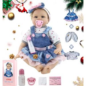 ZIYIUI Realiste 55cm Poupée Reborn Bébé Fille Poupons de Silicone Poupee Reborn Babys Dolls Enfants Cadeaux Jouet 22 Pouce (sjzyjl store, neuf)