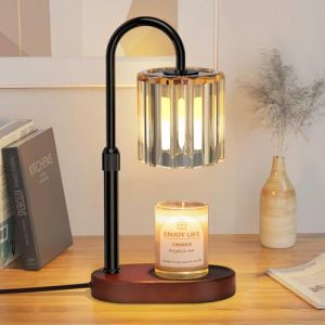 Loowoko Lampe Chauffe Bougie, Chauffage Bougie avec Minuterie et Variateur,R&eacute;glable en Hauteur,avec 2 Ampoules,Candle Warmer Lamp pour Bougies Parfum&eacute;es en Verre, Maison, Chambre, D&eacute;coration (Fangfa, neuf)
