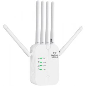 R&eacute;p&eacute;teur WiFi,Amplificateur Wi-FI,repeteur WiFi avec 6 Antennes Puissantes,2 Ports Rj45 LAN,Mode R&eacute;p&eacute;teur & Routeur & AP,r&eacute;p&eacute;teur WiFi Ext&eacute;rieur Couverture WiFi de 300 m&sup2;,for Home and Outdoor (610) (yxyesmgs, neuf)