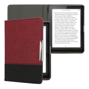 kwmobile Étui liseuse Compatible avec Kobo Aura Edition 1 - Housse avec Rabat magnétique en Tissu Canevas pour liseuse (SX-Commerce, neuf)