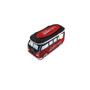 BRISA VW Collection - Trousse en n&eacute;opr&egrave;ne Universelle pour Maquillage, cosm&eacute;tiques, Produits d'hygi&egrave;ne, Stylo (Combi T1 Bus) - (Rouge & Noir/Petit) (BRISA Entertainment GmbH, neuf)