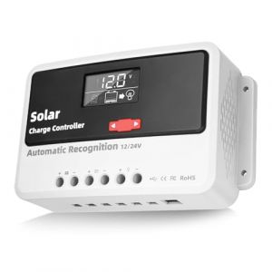 Diymore Régulateur de charge solaire 30 A, régulateur de batterie solaire 12 V/24 V compatible avec batteries plomb-acide, lithium, batteries au phosphate de fer au lithium (diymore®, neuf)