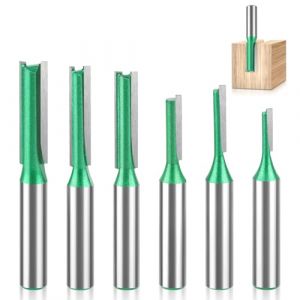 6Pcs Queue Fraise Defonceuse 6mm, Fraises pour Défonceuses 8mm, Tige Fraise à Copier Bois Tige de 3mm,4mm,5mm,6mm,7mm,8mm, Fraise Droite à Queue, Fraises à Rainurer pour Défonceuse, Fraise à Bois (MIMIGINODE, neuf)