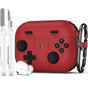 R-fun &Eacute;tui Compatible avec Apple Airpods Pro (2023/2022/2019, 2e/1re g&eacute;n&eacute;ration), c&acirc;ble USB-C/Lightning avec kit de Nettoyage, Design Classique pour Consoles de Jeux Portables,Rouge (Her Vision, neuf)