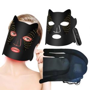 Masque de lumière LED pour le visage, soin de la lumière rouge pour le visage | 3 vitesses, soin du visage respirant | soin de la peau clair 4 couleurs avec 192 perles de lampe, soin du visage léger (peiz, neuf)