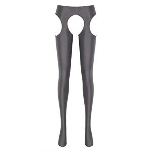 iiniim Bas Thermiques Femme Longue Pantalon Collant Danse Ballet Latine Brillant Legging Sport Fitness Yoga Pantalon Moulante Ouvert Clubwear Taille Haute Pantyhose Pants Gris Fonc&eacute; B XL (yunduantong, neuf)
