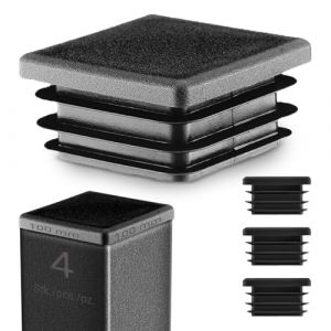 EMFA Bouchon Tube Carré 100x100 mm Noir – Embout à Lamelles en Plastique – Capuchon 10x10 cm – Lot de 4 (EMFA GmbH, neuf)