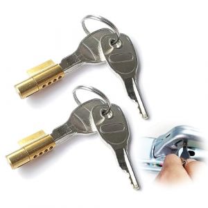 2 Pi&egrave;ces Cadenas Remorque avec 4 Cl&eacute;s, Verrouillage &agrave; Fiche, Verrou &agrave; Fiche pour Attelage Remorque, Compatible avec pour Earth, Daxara, Maypole 50mm (HongHuaDaHui, neuf)