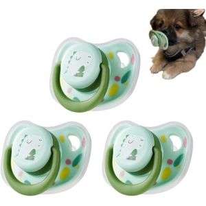 Tétine en silicone pour chien et chaton - Jouet à mâcher pour petit chien et chat - Accessoire de décoration en latex pour chien - Jouet apaisant à mâcher pour chiot et chaton - Vert - 3 pièces (RUNWUFUZUZU, neuf)