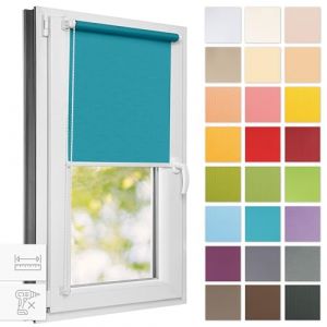 Estika Store Enrouleur sans percage - Lagon Bleu - 45 x 120 cm - Bloque 50-60% de la Lumière, Stores intérieurs pour Porte ou Fenetre (Estika, neuf)