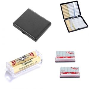 UZYXC Machine &agrave; Rouler les Cigarettes avec &Eacute;tui, Rouleuse Portable et Papier &agrave; Cigarettes 78mm, Set Complet pour Fumer &agrave; la Main, Facile &agrave; Transporter et &agrave; Utiliser, Parfait pour les Fumeurs (hulingle, neuf)