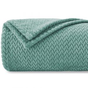 Couverture Polaire Flanelle 150 x 200 cm,Couverture de Canapé,Plaid Polaire Super Douce et Duveteux,Plaid pour Canapé,Chaude et,Confortable,Couvre-lit - Haute Qualité - Vert d'eau (Trame Italiane, neuf)