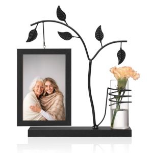 Afuly Cadre photo noir de 10x 15cm avec support en métal, cadre photo en verre double face, cadre photo en bois, décoration d'intérieur, cadeau d'anniversaire de mariage, de Noël pour la famille (Afuly Art EU, neuf)