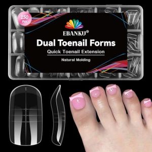 EBANKU 150PCS Poppit Ongle Kit pour Orteils, Longue Carré Capsules Popits Ongle Pédicure d'extension Kit Matte Faux Ongles Capsules Couverture Complète Nail Tips pour Femme Fille (EU-Prominer, neuf)