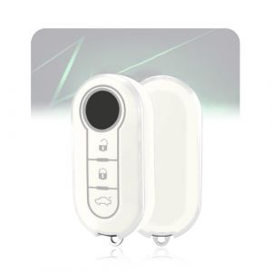 LELNOOS Coque Cl&eacute; Voiture, Silicone &Eacute;tui Cle Etui Clef Protecteur Cache Cles pour Fiat 500 500l 500c 500x Panda Punto Bravo Ducato Doblo Abarth Tipo Idea Linea Scudo Lancia Ypsilon Y Musa Delta (LELNOOS, neuf)