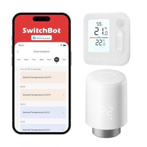 SwitchBot Thermostat de radiateur Intelligent, Thermostat Bluetooth, avec Programmation et Programmation, &eacute;conomie d'&eacute;nergie, Installation Facile, Compatible avec Alexa, Apple Home & Home Assistant (SwitchBot, neuf)