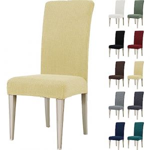 Ystyle Housse de Chaise 4 Pièces, Extensible Housse Chaise Salle à Manger, Universel Housse pour Chaise, Housses de Chaises Lavable, Moderne Couvre Chaise Protege Chaise Decoration, Beige (YSTYLE HOME, neuf)