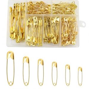 épingles a nourrice - épingle de Couture - épingle a nourrice - 250 épingles de sûreté dorées résistantes - 6 Tailles de 22 mm à 55 mm - idéales pour la Couture et Les projets de Bricolage (Dandestore, neuf)