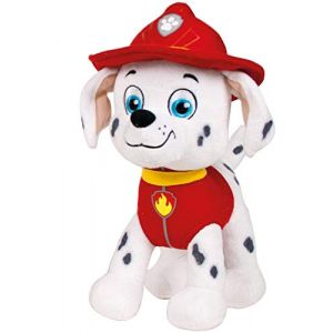 Play by Play a Pat' Patrouille - Peluche Personnage Marcus, Dalmatien Pompier (22CM Debout) Belle QUALITÉ - Couleur Rouge (FLOWTOYS, neuf)