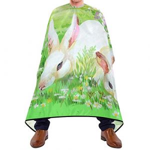 Cape De Coiffure Lapin Avec Des &OElig;ufs De P&acirc;ques Cape De Salon De Coiffure Perm&eacute;able &Agrave; L'Air Anti Statique Tablier De Barbier, Pour Femme, Le Dyeing, Adultes, 140x168cm (ZouYeShop, neuf)