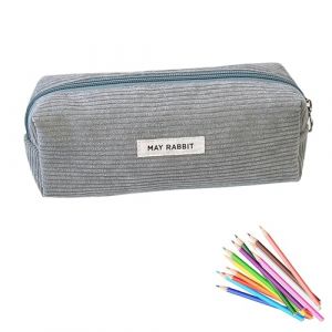 trousse &agrave; crayons esth&eacute;tique pour gar&ccedil;ons et adultes, fournitures scolaires, grande trousse d'&eacute;colier, gris, simple et pratique (JingXuan-shop, neuf)
