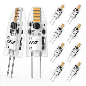RuLEDne Lot de 10 ampoules LED G4 1 W - 1,5 W - 120 lumens - 4000 K - Blanc neutre - AC/DC 12 V G4 - &Eacute;quivalent &agrave; une ampoule halog&egrave;ne de 10 W - 15 W - Intensit&eacute; non variable (2700 K Blanc chaud) (LMLamp-EU, neuf)
