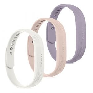 kwmobile Bracelet compatible avec Fitbit Flex 2-3x Bracelet de rechange en TPU pour fitness tracker blanc-rose ancien-lavande (SX-Commerce, neuf)