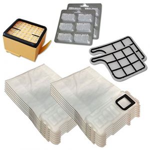 Set - 12 Microfibre Sacs Aspirateur + 12 Parfums + 2X Filtre HEPA + 2X Filtre Moteur for Vorwerk Kobold VK 135, 136, VK135, VK136 (MohMus, neuf)