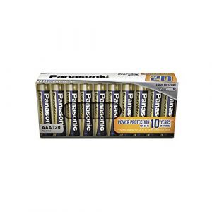 Panasonic Batteries Evolta, Pile Alcalin Everyday Power, AAA micro LR03, 1.5 V, paquet de 20 dans un Emballage sans Plastique, pour une Énergie Fiable, Alcaline (Minsor, neuf)