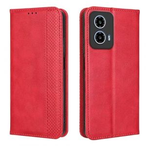 EASSGU Coque pour Motorola Moto g85 5G (6.6" inches), Etui Flip Folio en Cuir PU avec Interrupteur Magn&eacute;tique, [3 Fentes pour Cartes] [1 Portefeuille] Housse - Rouge (EASSGU, neuf)