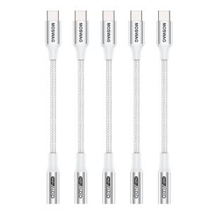 MOSWAG Adaptateur de Prise de Casque &agrave; 3,5mm, Adaptateur &Eacute;couteur USB C Jack 3.5mm en Nylon, Adaptateur Jack USB Type C avec DAC pour Samsung Galaxy s24 22 S20 Ultra S20, Pixel 4 3 2 XL, iPad Pro (zuyuk, neuf)