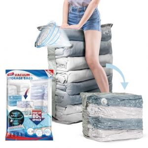 TAILI Housse de Rangement Sous Vide, Lot de 6 (80×100×38 cm) Sac Sous Vide Vetement Aspirateur Cube Gain de Place Sac de Rangement Sous Vide Pour Vêtements, Couettes, Oreillers (TAILI Store, neuf)