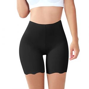 Panty Femme Cycliste Short Anti Frottement Cuisse Boxer sous Robe De Sécurité avec Dentelle sous-Vêtements Culottes Caleçon Shorty Jupe Leggings Sport Taille Haute pour Femmes (Noir, L) (shiejeyxj, neuf)